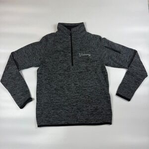 Souvenirs Northern Tadoussac Sweater Men Small Gray Long Sleeve 1/4 Zip Pullover